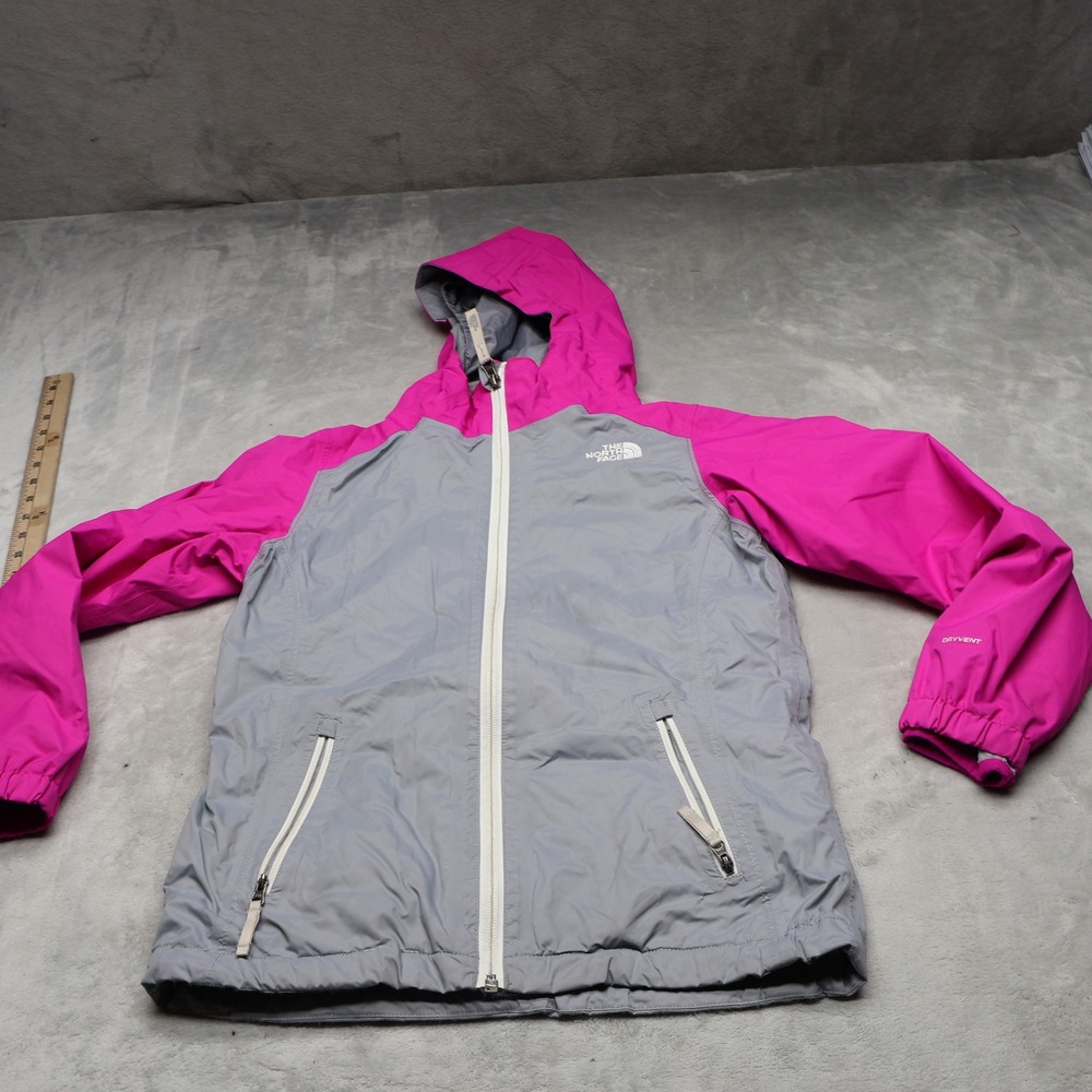 North Face Jacket Girls Medium 10/12 Grey Molly‎ Triclimate Removable Liner 3in1